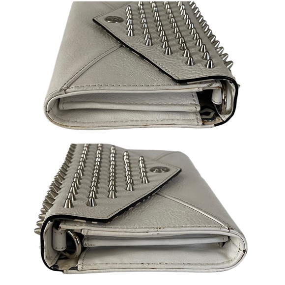 🎉Poshiversary SALE🎉Rebecca Minkoff Studded White Leather Crossbody Wallet - Picture 11 of 17